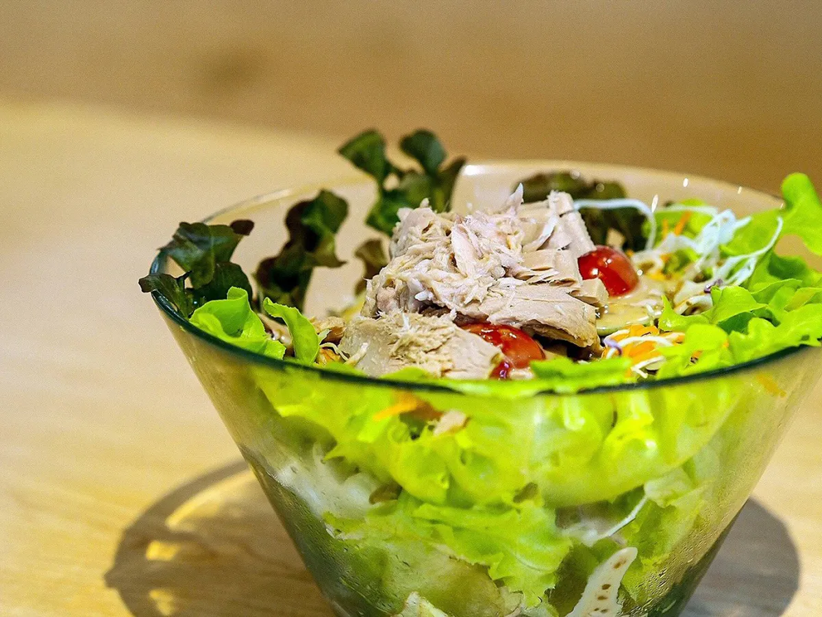 Light fresh tuna salad with mixed greens and cherry tomatoes at Endless Art And Food, an Asian Fushion Restaurant in Catskill